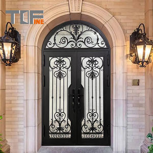 Portes d'entrée doubles en acier inoxydable avec verre fantaisie, portes de <span class=keywords><strong>villa</strong></span> modernes en acier inoxydable - Product Image 6