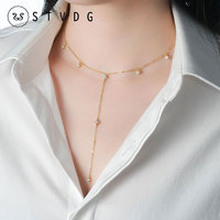 Colliers ras-du-cou Y en argent 925 avec moissanite ronde de 3 mm, sans nickel, bijoux élégants et tendance, cadeau de fête, pour femmes