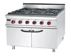 Commercial combination oven 6 burner gas range cooking stove industrial cooking range with cabinet floor type built-in ovens