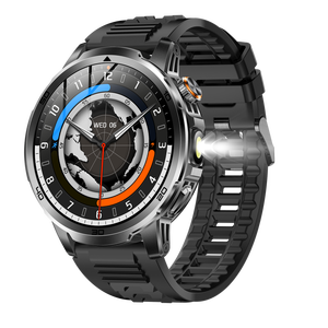 AK95 Outdoor Flashlight 1000mah Smart <b>Watch</b> Big Screen 1.85" HD Large Screen 100+ Sports IP68 BT Call <b>Compass</b> SOS Smartwatch - Product Image 1