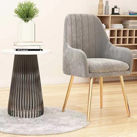 Fauteuil en velours pour salle à manger avec pieds en métal doré, design moderne convertible, pour la maison, le bureau, la chambre, l'hôtel, meubles de maison