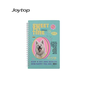 Joytop 000857, venta al por mayor, Sweet Pet Time, espiral de giro lateral, cuaderno A5, páginas interiores forradas