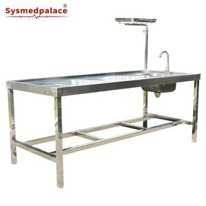 Mesa de limpieza de cadáveres funerarios Mesa de limpieza de morgue Mesa de autopsia simple a la venta - Product Image 5