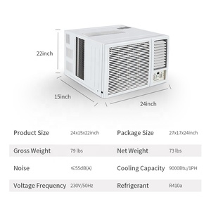 เครื่องปรับอากาศแบบติดหน้าต่างจีน ยี่ห้อ China Air Conditioner รุ่น All in One ใช้สารทำความเย็น R32/R410a ขนาด 9000 บีทียู 230 โวลต์ 50 เฮิรตซ์ แบบกลไก สีขาว - Product Image 6