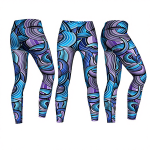 Leggings de fitness taille haute pour femmes avec collants en mesh, logo personnalisé, style formel, antibactérien et respirant, vêtements de sport - Product Image 1