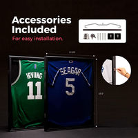Bingkai Jersey olahraga, wadah tampilan Jersey dapat dikunci dengan perlindungan UV 98% untuk seragam sepak bola hoki sepak bola