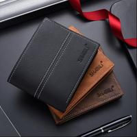 Dompet pendek pria kustom dompet bisnis sederhana modis lembut kulit pria muda
