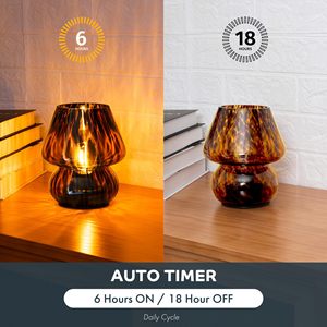 YONGZE High-quality <b>Glass</b> <b>Mushroom</b> Night Lights and Wireless Table <b>Lamps</b> Suitable for Restaurant and Decorations - Product Image 4