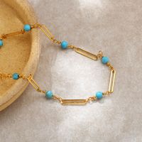 Bracelets superposés en acier inoxydable, délicats, avec perles turquoise et trèfles, pour femmes, pour la plage et le quotidien – Vente en gros directe usine