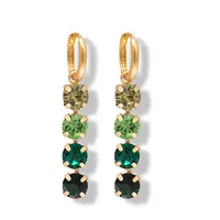 Boucles d'oreilles Huggie en or, bijoux d'usine, Clip en cristal coloré pour femmes, vente en gros