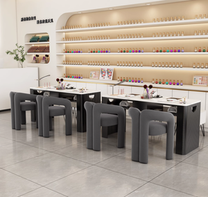 Juego de Mesa y Silla de Manicura de Mármol Nórdico con Aspiradora Integrada, Diseño Moderno y Lujoso para Salón de Uñas, Sala de Estar o Uso Comercial - Product Image 6