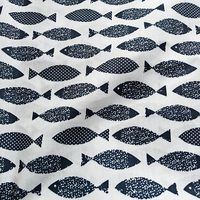 Tissu imprimé chats et poissons de style japonais, pré-coupé, 3 yards/pièce, polyester et coton mélangés, pour projets de couture faits main DIY
