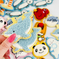 Llavero Personalizado con Logotipo, Tejido en Cuero PU, Bordado, con Diseño de Panda y Perro, para Mochilas, Regalo