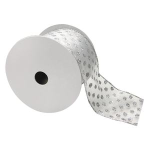 ริบบิ้นตกแต่งลายจุดวิบวับสำหรับเทศกาลคริสต์มาส ขนาด 2.5x5 นิ้ว ผลิตจากโพลีเอสเตอร์ 100% ประดับด้วยเลื่อม สวยงาม เหมาะสำหรับตกแต่งงานเฉลิมฉลอง - Product Image 6