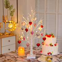 Guirlande lumineuse LED en plastique en forme de fleur d'amour pour la Saint-Valentin, ornement suspendu pour accessoires photo de mariage et décoration intérieure
