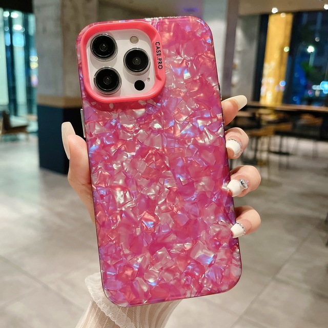 IMD Shell Texture Phone Case Cute Shockproof Mobile Phone Covers Custom Detachable Camera Frame logo for iPhone 16 15 14 Pro Max