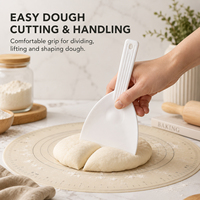 Grattoir en plastique à poignée blanche de haute qualité pour pâte à pâtisserie et boulangerie pour outils de gâteau