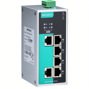 Moxa EDS-P206A-4PoE 6 Port <b>PoE</b> Unmanaged <b>Switch</b> IEEE 802.3 48V DIN Rail Mount Enterprise <b>Switch</b> - Product Image 3