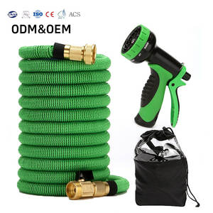 Tuyau d'arrosage de jardin extensible en latex double durable de 50 pieds et 100 pieds, flexible pour l'irrigation des pelouses et des jardins - Product Image 1