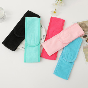 Wholesale Custom Logo Facial Cotton Elastic Hair Bands Stretch Towel Washable <strong>Face</strong> <strong>Wash</strong> Cosmetic Spa <strong>Headband</strong> - Product Image 5