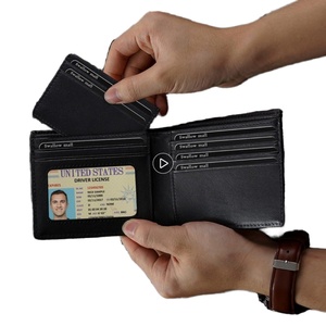 For Customized Wholesale Genuine Leather Short Slim RFID Ganti-magnetic Unisex Wallet Bifold Large Capacity - Product Image 5