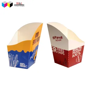 Tailles personnalisées et impression boîte à frites en papier de qualité alimentaire