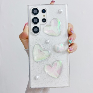 Funda de Teléfono con Diseño de Corazón Láser, Perlas y Brillo para Samsung S25 S24 A54 A34 A23 A53 A73 A52S S23 Ultra S22 Plus S21 S20FE Note20 - Product Image 4