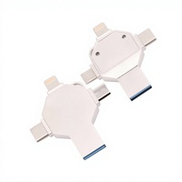 Nueva Unidad Flash USB 3.0 4 en 1 de Alta Capacidad y Velocidad para Computadoras, iPhones (Tipo-C) y Dispositivos Android - Diseño Metálico Premium