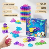 Juguete Antiestrés de Bloques de Gelatina Transparentes de Silicona Suave, 40 Piezas, para Niños, Éxito de Ventas Transfronterizo