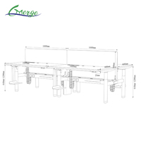 Mobilier de bureau 4 places Table élévatrice d'ordinateur de bureau intelligente Table électrique réglable en hauteur