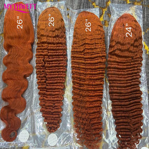 Perruques en cheveux humains ondulés profonds de couleur <span class=keywords><strong>orange</strong></span> gingembre, densité 250, 30 à 40 pouces, ondulation bouclée 13x6, dentelle frontale 13x4, pour femmes - Product Image 4