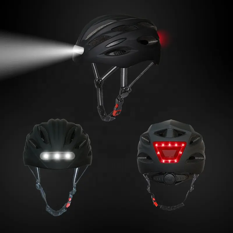 Helm Sepeda LED Dapat Diisi Ulang, Helm Perlindungan Keselamatan Bersepeda Dicetak-utuh untuk Dewasa