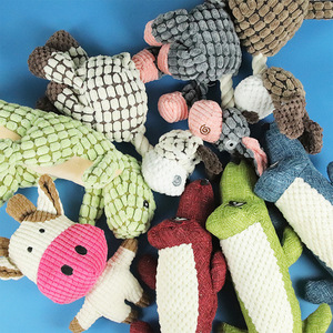 Çevre dostu küçük Pet çiğnemek oyuncaklar sevimli peluş gıcırtılı köpekler Puppies için günlük kullanım için keten malzeme - Product Image 5