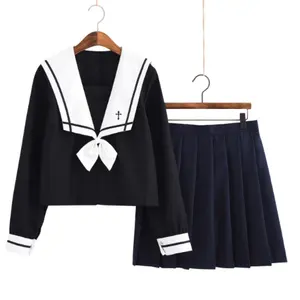 IG ISS-Falda suave para uniforme de SISTER JK, vestido de mano avy eng Shui para estudiantes, traje de medio