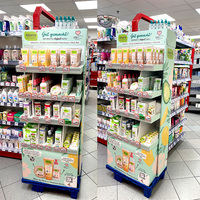 Produits de beauté Revêtement de sol POP Carton Extension de Cils Affichage Debout Rack Produits Cosmétiques Maquillage Présentoir