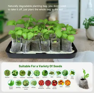 Eco Friendly Morango Semente Starter Pots Berçário Mudas Bandeja Com Sacos De Mudas Biodegradáveis