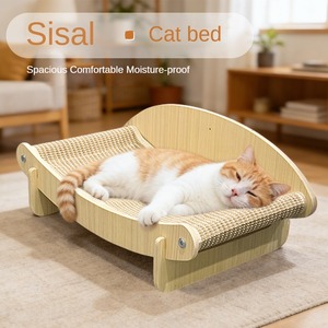 Cama Clásica para Gatos para Escalar y Descansar - Estructura de Madera de Varios Niveles y Superficie de Sisal para Rascar, Empaquetado en Cartón - Product Image 1