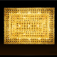 Plafonnier LED de salon classique de luxe nordique, lumière rectangulaire en cristal multi-tailles avec alimentation CA
