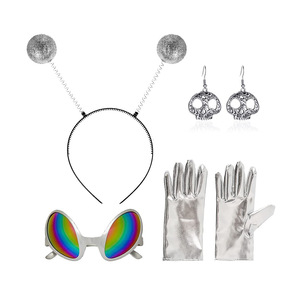 Conjunto de guantes y gafas de disfraz de alienígena con diadema con purpurina para cosplay de Halloween de 8 a 13 años - Product Image 3