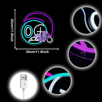 Anime Cartoon Astro Neon Sign Dimmable LED Horror Game Cartoon Neon Sign USB Powered Advertising Remote Control IP65 Waterproof