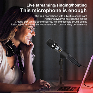 Huayi голосовой микрофон H20 со звуковыми эффектами все-в-одном микрофон реверберации, соединяющий сотовый телефон для подкастового оборудования в прямом эфире - Product Image 4