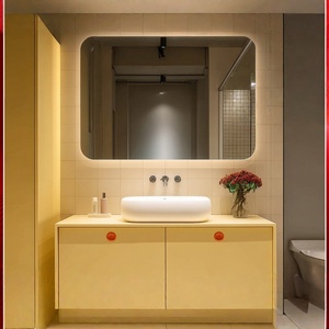 Custom Cream-Style Bathroom Vanity Set Integrated Ceramic Basin Countertop Basin Smart <b>Mirror</b> - Product Image 1