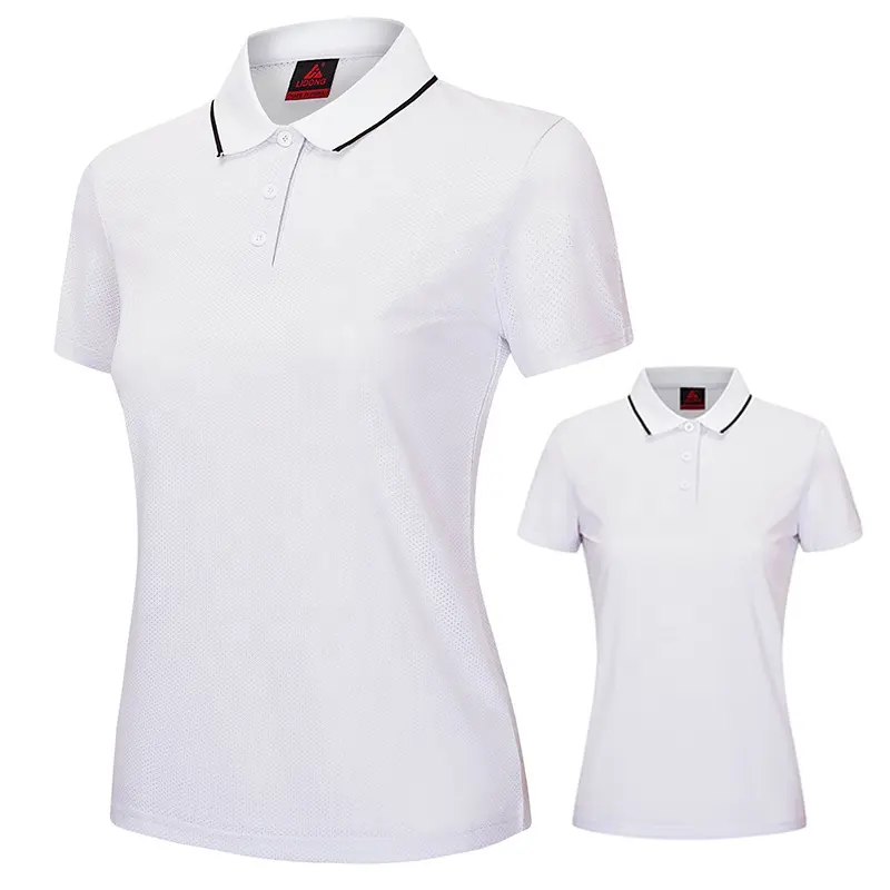 Groothandel Custom Stretch Effen Wit Vrouwen Poloshirt Fit Trendy Blanco Vrouwen Golf T-Shirts