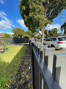 Clôture de sécurité en aluminium de 6 pieds, style australien, panneaux à lattes métalliques thermolaqués <span class=keywords><strong>pour</strong></span> l'intimité, clôture de sécurité à lames - Product Image 4