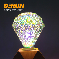Ampoule LED Edison à filament décorative en forme de cœur à cinq branches, effet feux d'artifice 3D, A60 4W 220-240V, DEC-3D