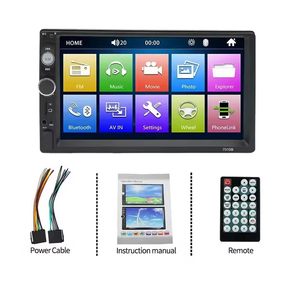 Lecteur multimédia universel pour voiture MP5 <span class=keywords><strong>double</strong></span> <span class=keywords><strong>DIN</strong></span> 7 pouces, autoradio stéréo, vente en gros, BT, FM, EQ, Aux, micro, électronique automobile - Product Image 1