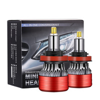 BBROY Phare LED de voiture en alliage d'aluminium lumineux à 360 degrés, étanche IP67, 12V 60W 6000 Lumens, ajustement universel H7, transfrontalier