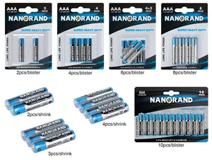 Marca NANGUANG R03 formato AAA UM4 ad alta capacità all'ingrosso batteria a secco di zinco al carbonio