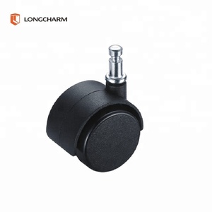 Rueda giratoria de plástico negro para <span class=keywords><strong>silla</strong></span> de oficina con tapa y perno <span class=keywords><strong>Ruedas</strong></span> pequeñas - Product Image 2