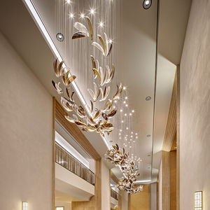 Candelabro de cristal creativo para pasillo de <span class=keywords><strong>Hotel</strong></span>; Casa Club Villa Oficina de ventas Sala de banquetes Accesorios de iluminación personalizados dúplex - Product Image 2